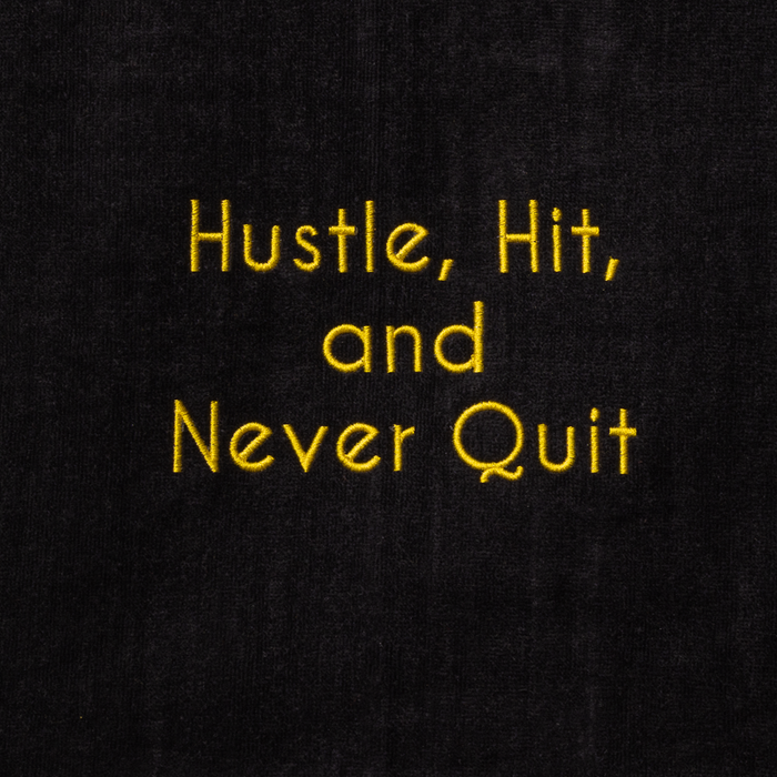 Tennis Towel - Hustle, Hit, and Never Quit