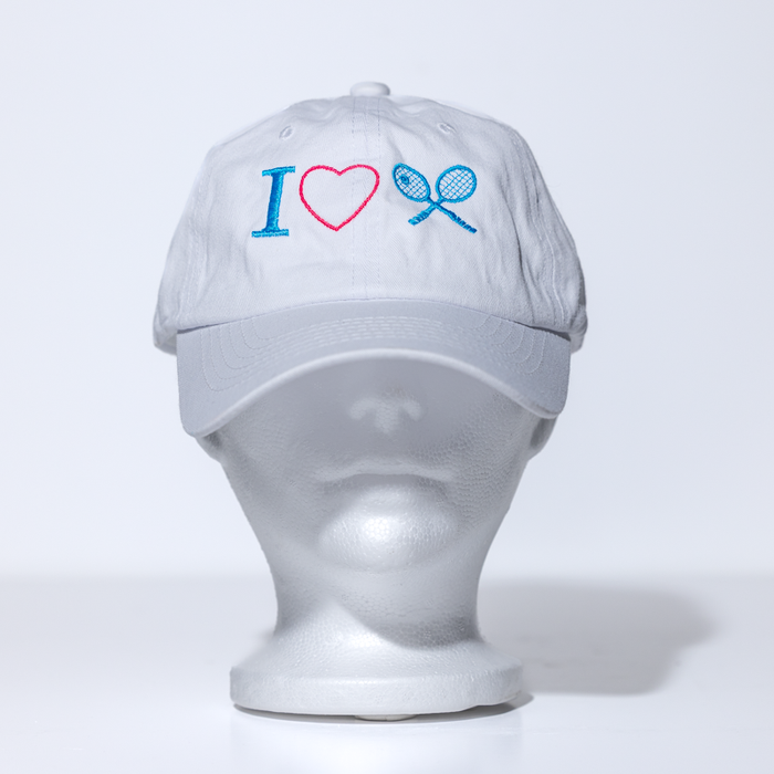 Cotton Polo Baseball Dad Hat - I Love Tennis (Icons)